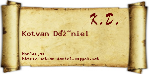 Kotvan Dániel névjegykártya